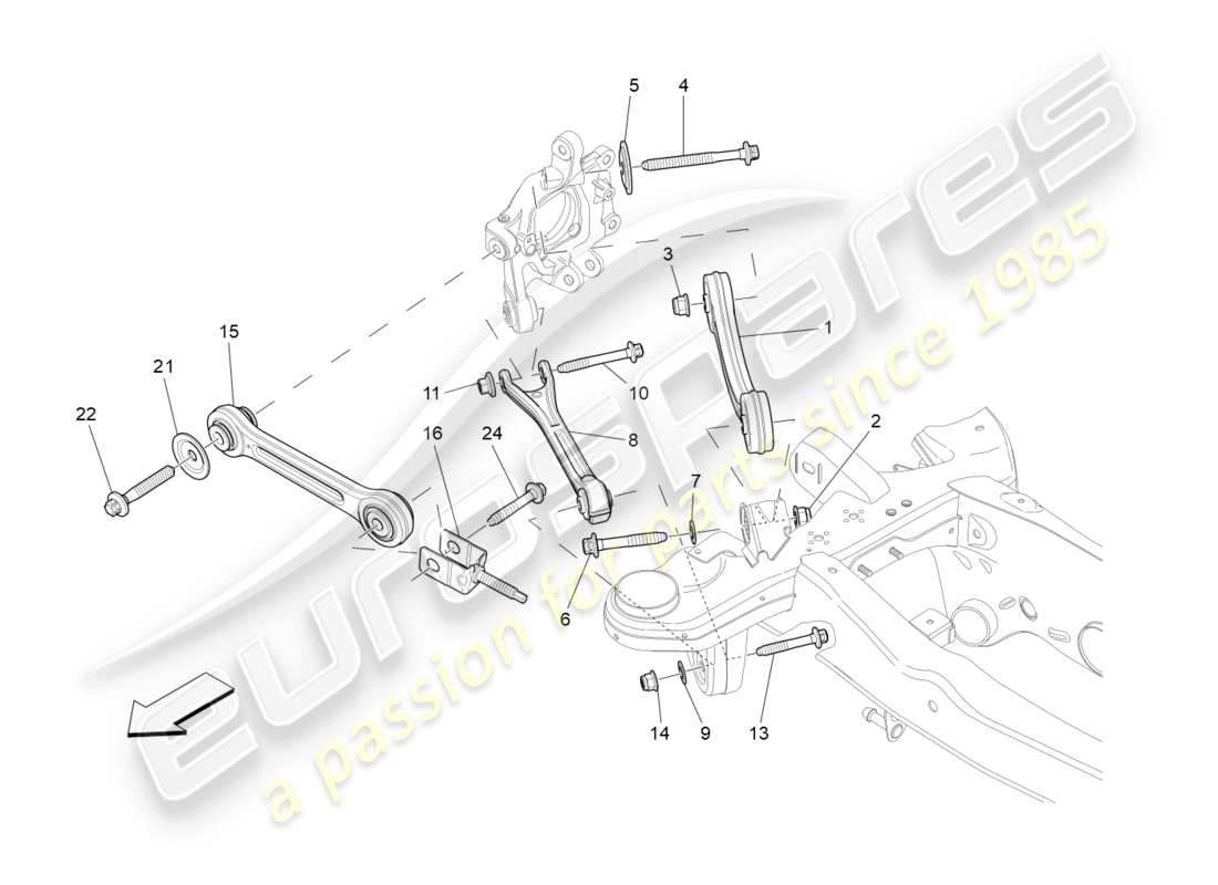 maserati qtp 3.0 tds v6 275hp (2015) diagrama de piezas de la suspensión trasera