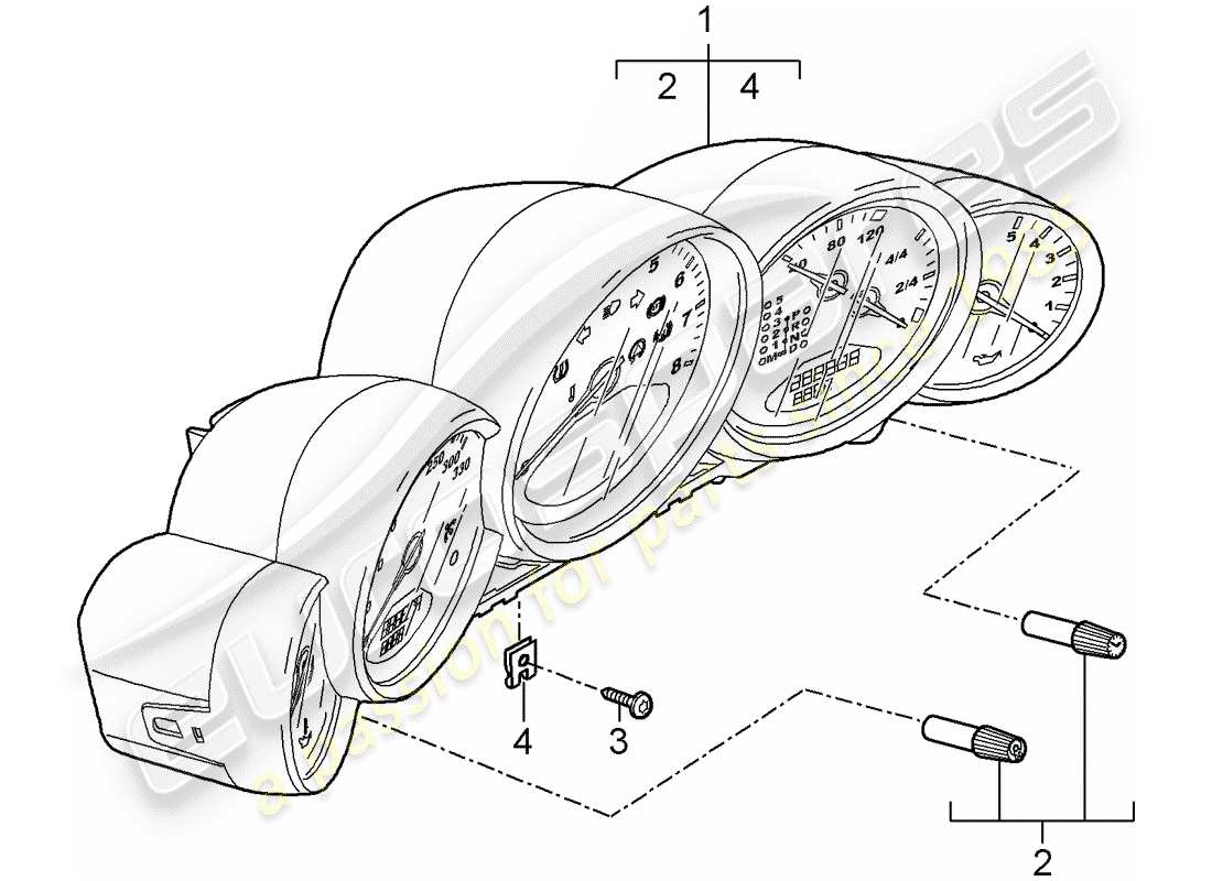 porsche 2011 (997-2 gt3) instruments diagrama de piezas
