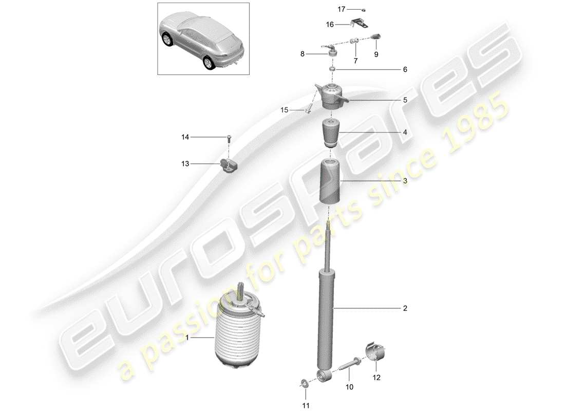 porsche 2014 (macan) aire primaveral diagrama de piezas