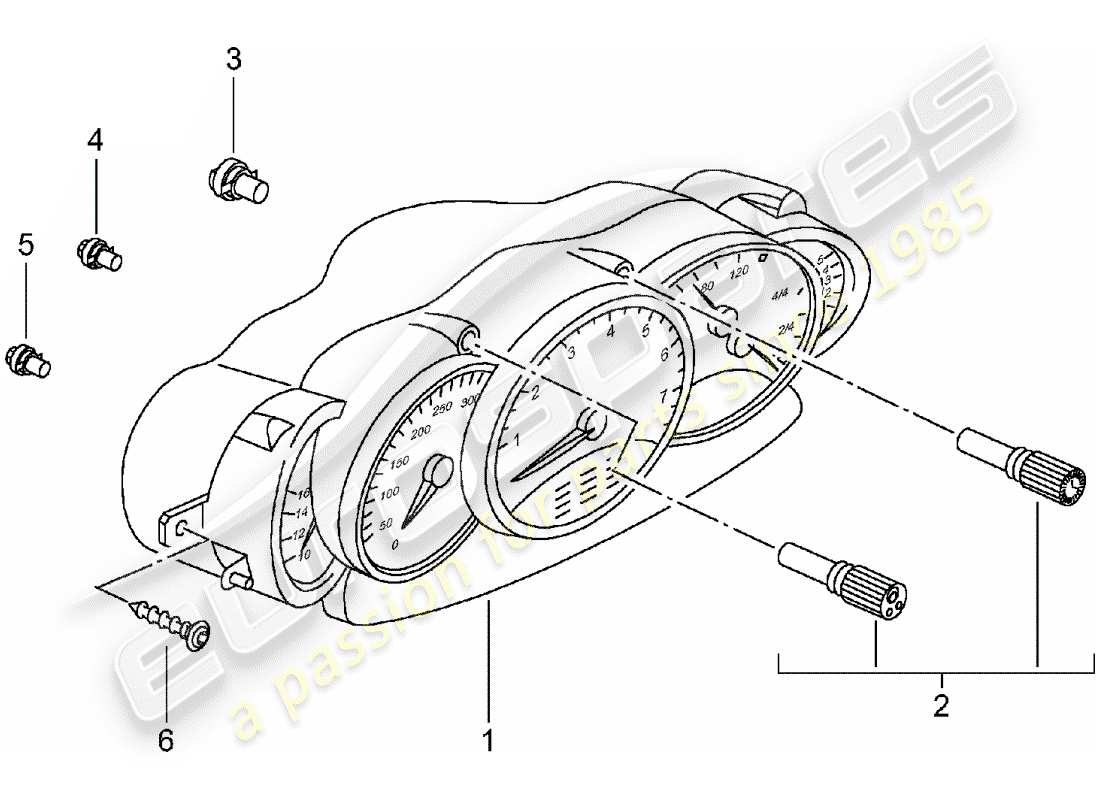porsche 2005 (996) grupo de instrumentos - completo - d - mj 2001>> diagrama de piezas