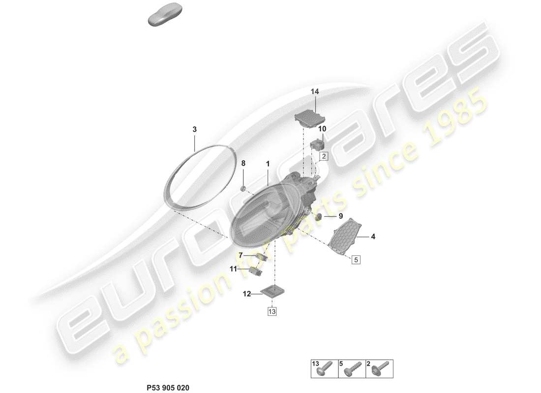 porsche 2020 (992-1) faro led con diagrama de piezas