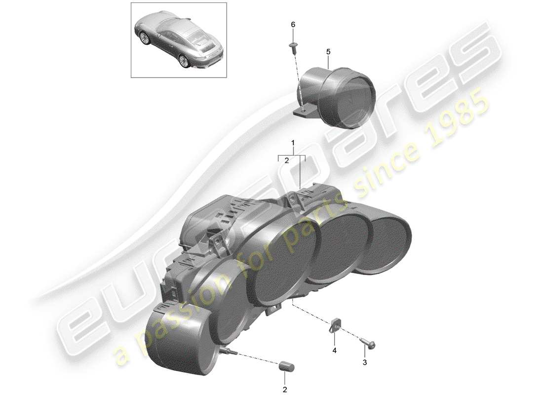 porsche 2020 (991-2) combinación de instrumentos diagrama de piezas