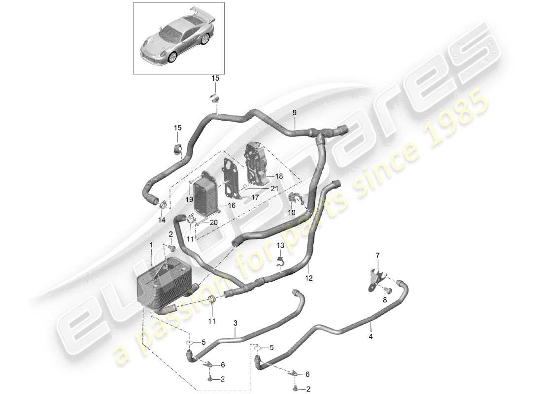 porsche 2019 (991-2 turbo) - pdk - diagrama de piezas