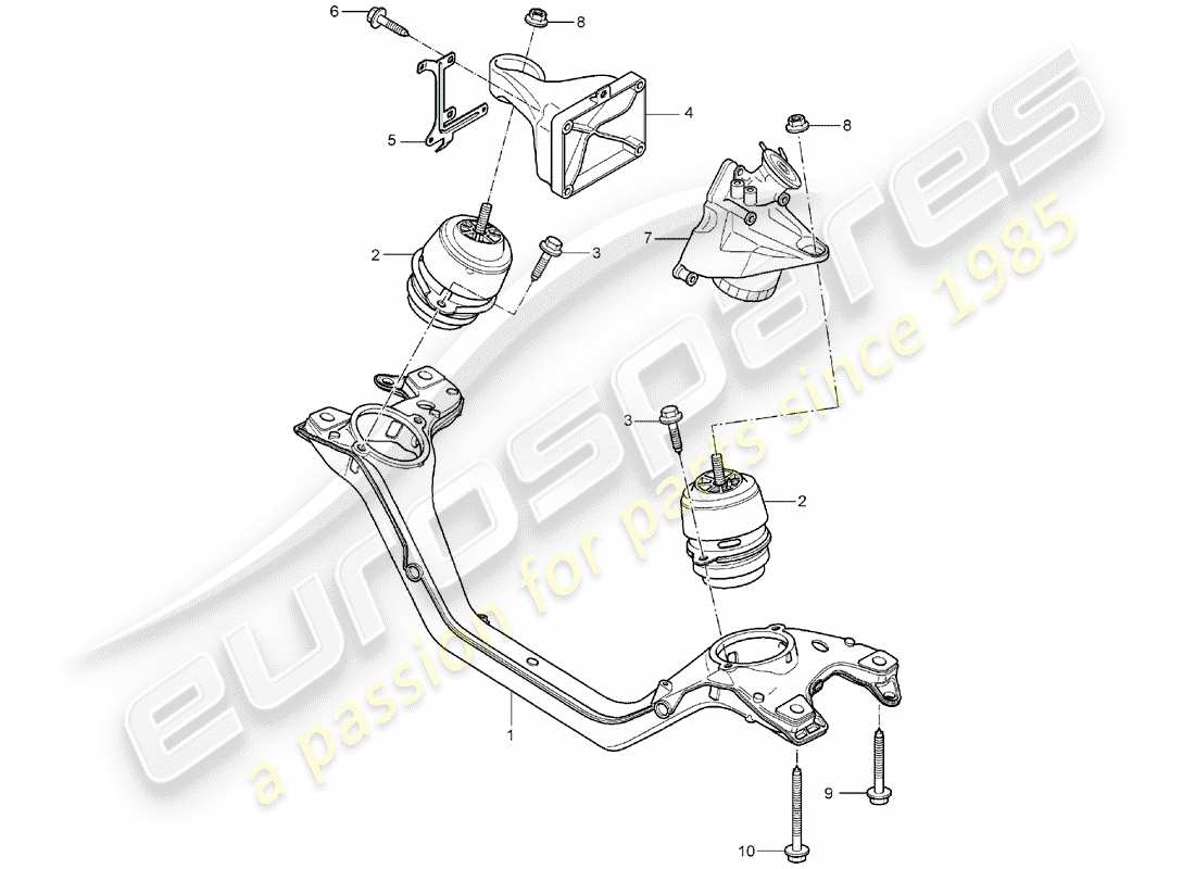 porsche 2005 (cayenne e1 9pa) dispositivo de elevación del motor diagrama de piezas