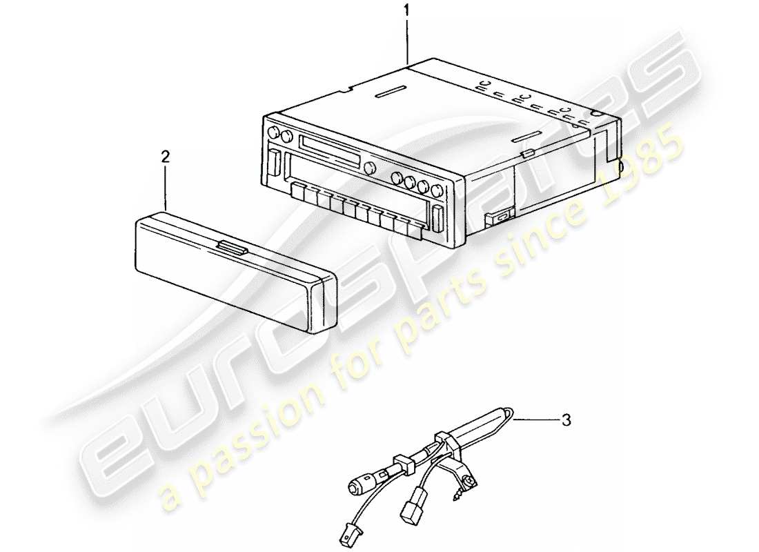 porsche 2003 (996 gt3) unidad de radio diagrama de piezas
