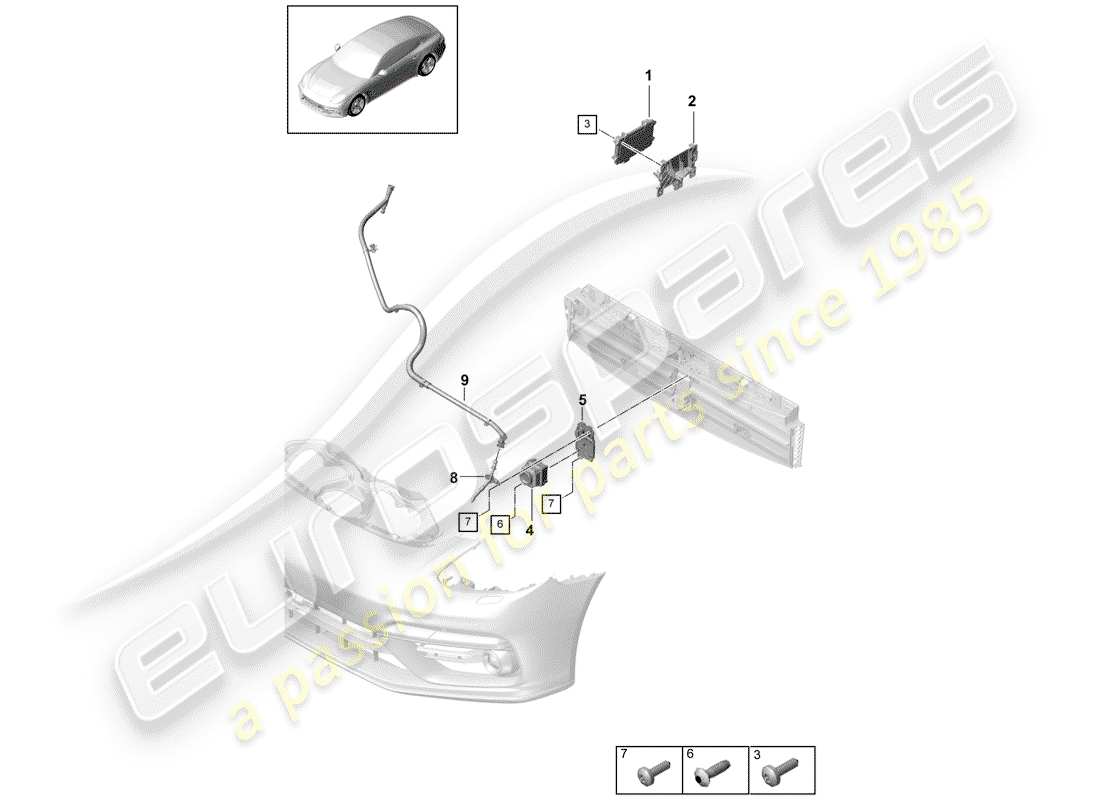 porsche 2018 (panamera 971-1) piezas individuales diagrama de piezas