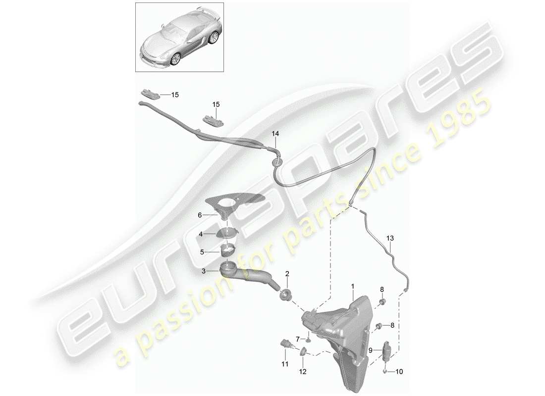porsche 2016 (981 cayman gt4) diagrama de piezas de la unidad arandela