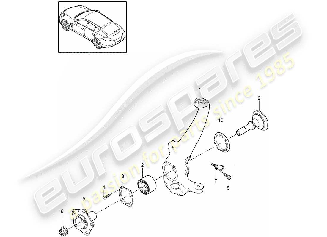 porsche 2010 (panamera 970) diagrama de piezas del portador de ruedas