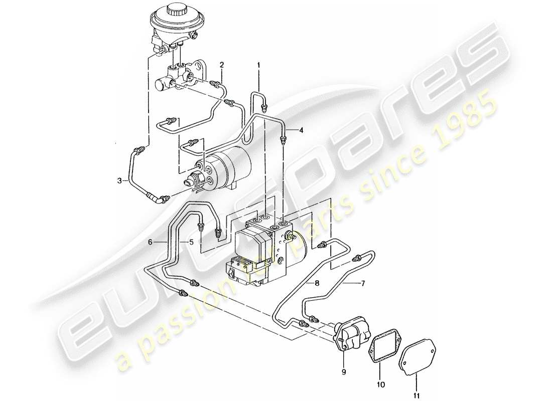 porsche 2004 (996) línea de freno - extremo delantero - d - mj 1999>> diagrama de piezas
