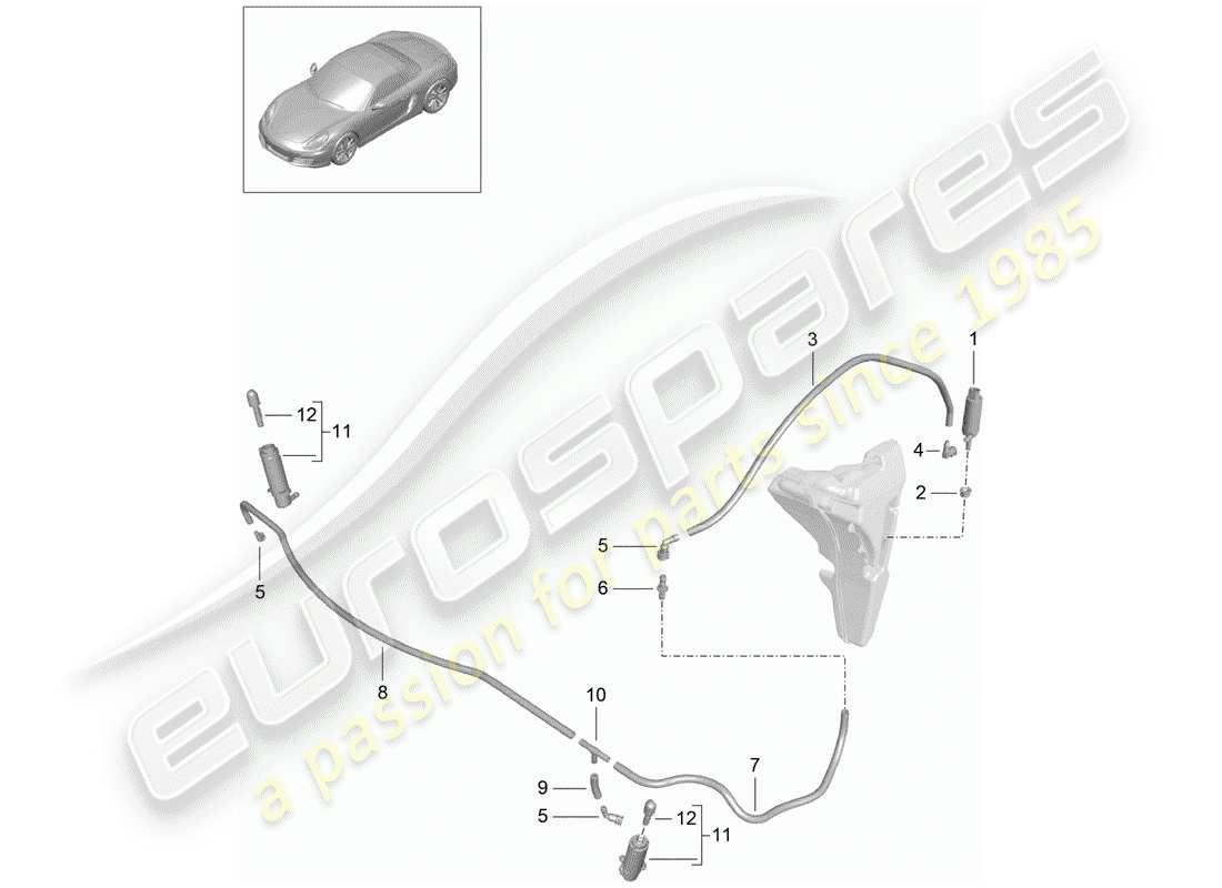 porsche 2012 (981 boxster) diagrama de piezas del sistema arandela
