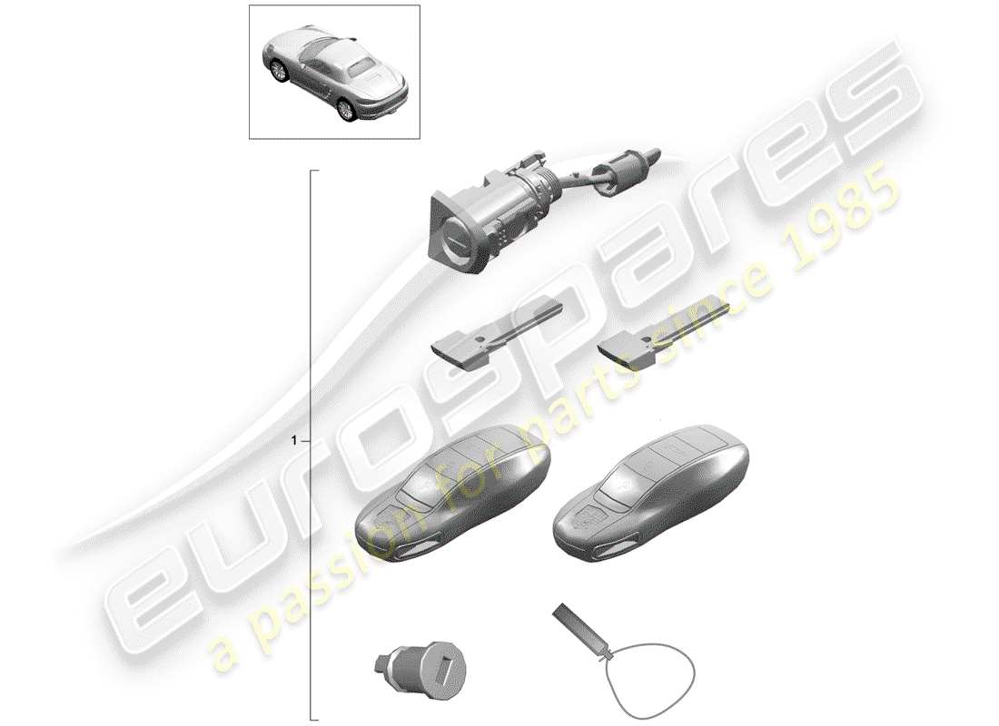 porsche 2017 (718 boxster) juego de reparación diagrama de piezas
