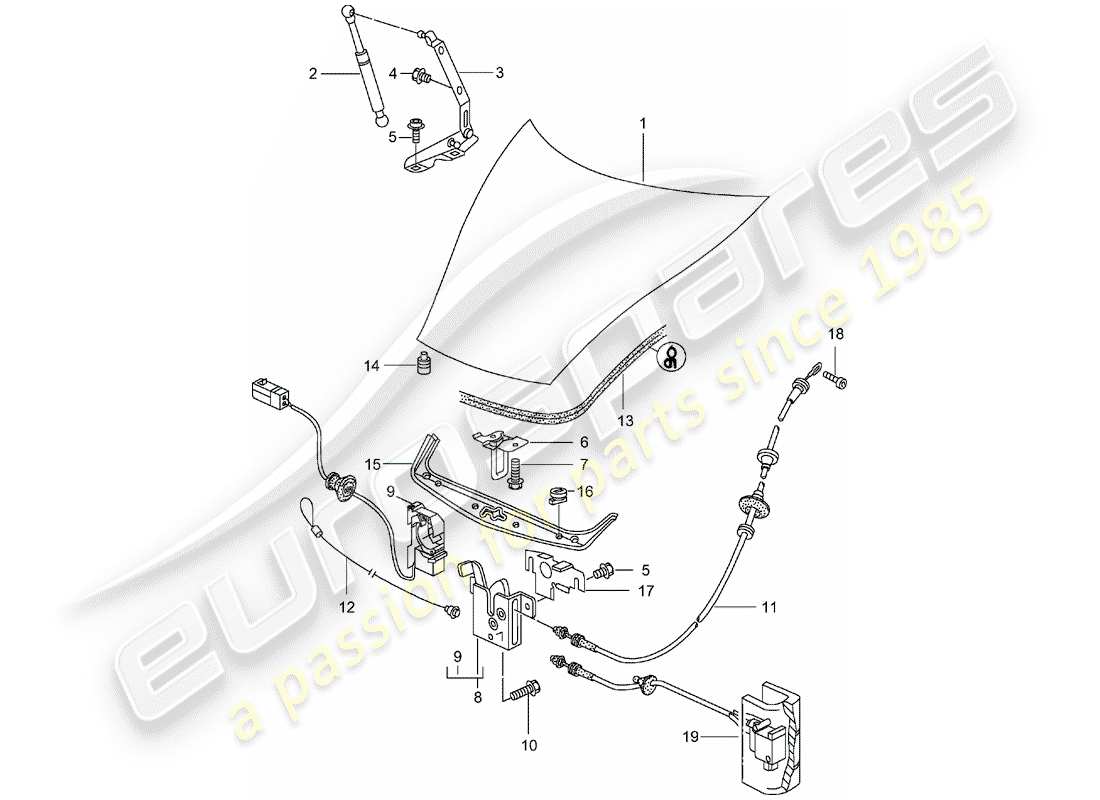 porsche 2000 (986 boxster) cubrir diagrama de piezas