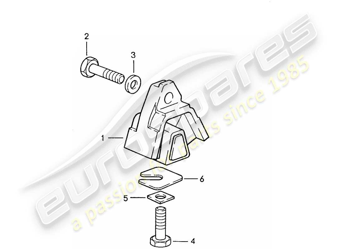 porsche 1987 (928) transmisión automática - suspensión de la transmisión diagrama de piezas