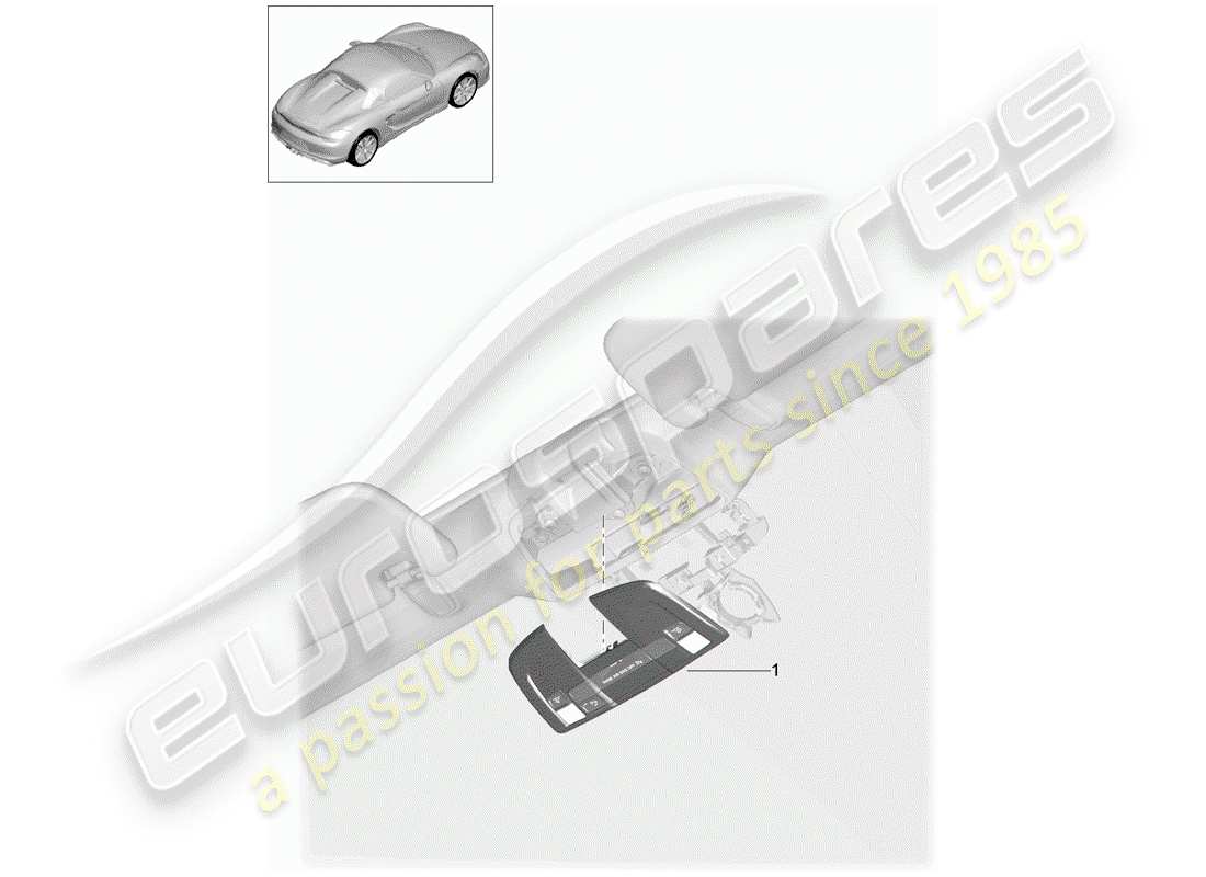 porsche 2016 (981 boxster spyder) diagrama de piezas del soporte