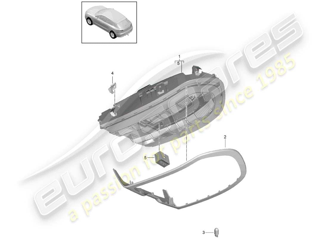 porsche 2017 (macan) diagrama de piezas del soporte
