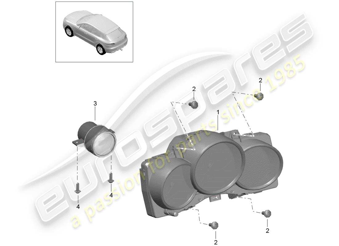 porsche 2017 (macan) diagrama de piezas del grupo de instrumentos