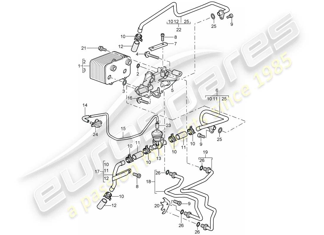 porsche 2008 (987 cayman) tiptronic diagrama de piezas
