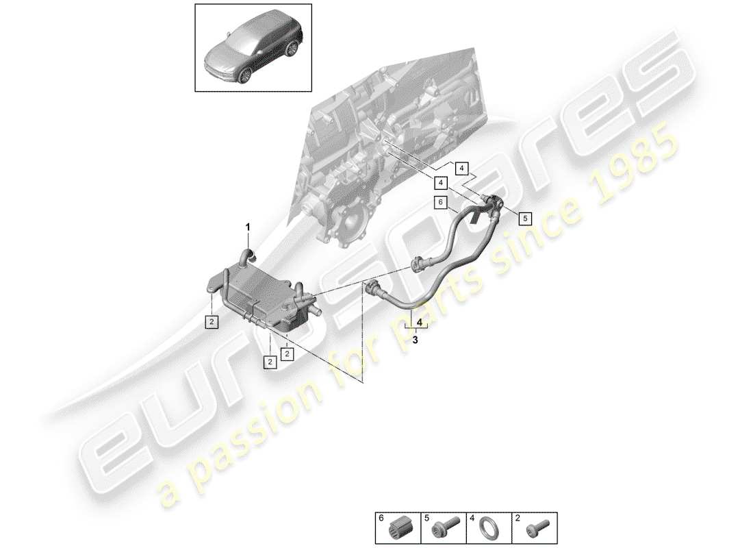 porsche 2020 (cayenne e3 9ya/9yb) 8-speed diagrama de piezas de la caja de cambios automática