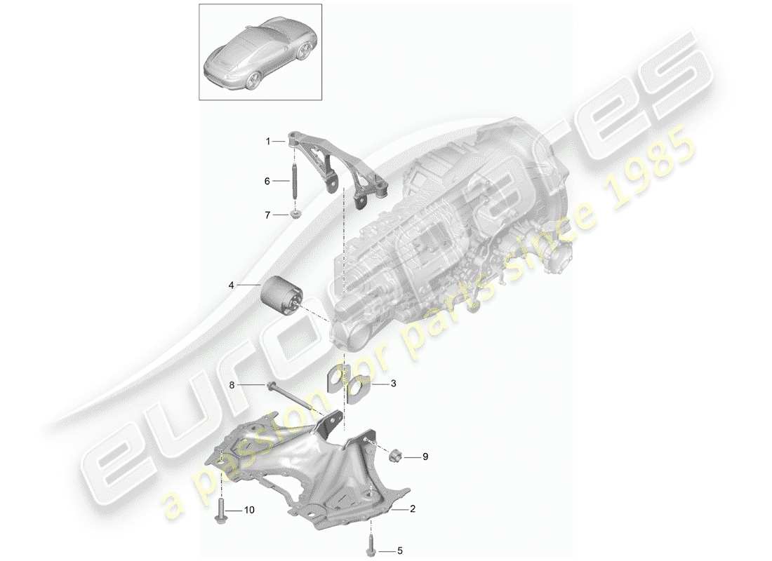 porsche 2015 (991-1) suspensión de la transmisión diagrama de piezas