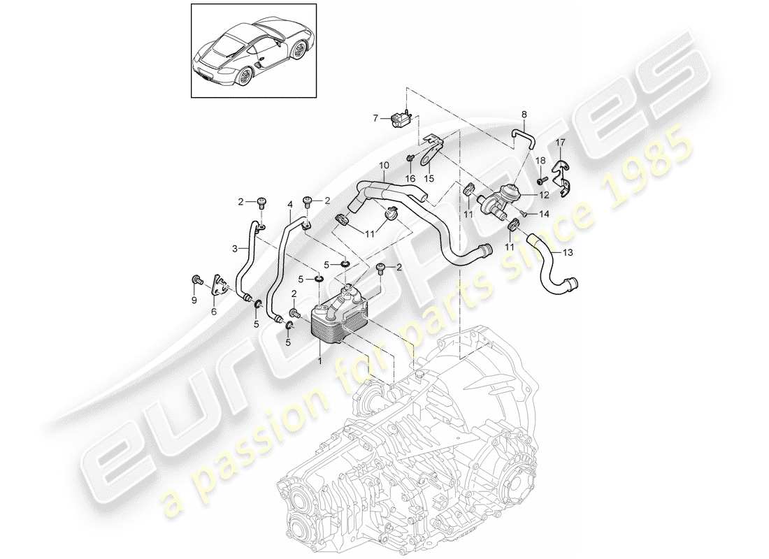 porsche 2012 (987 cayman) - pdk - diagrama de piezas