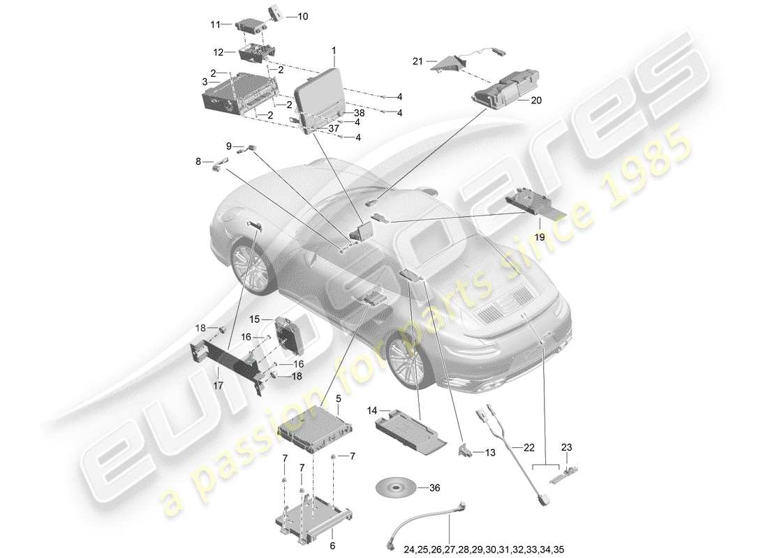 porsche 2016 (991-1 turbo) mostrar diagrama de piezas