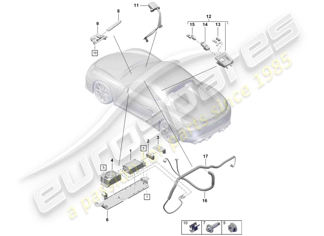 porsche 2020 (718 boxster spyder) para vehiculos con telefono diagrama de partes