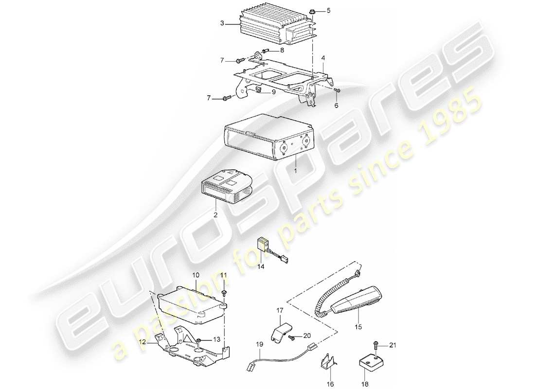 porsche 2005 (cayenne e1 9pa) diagrama de piezas del amplificador