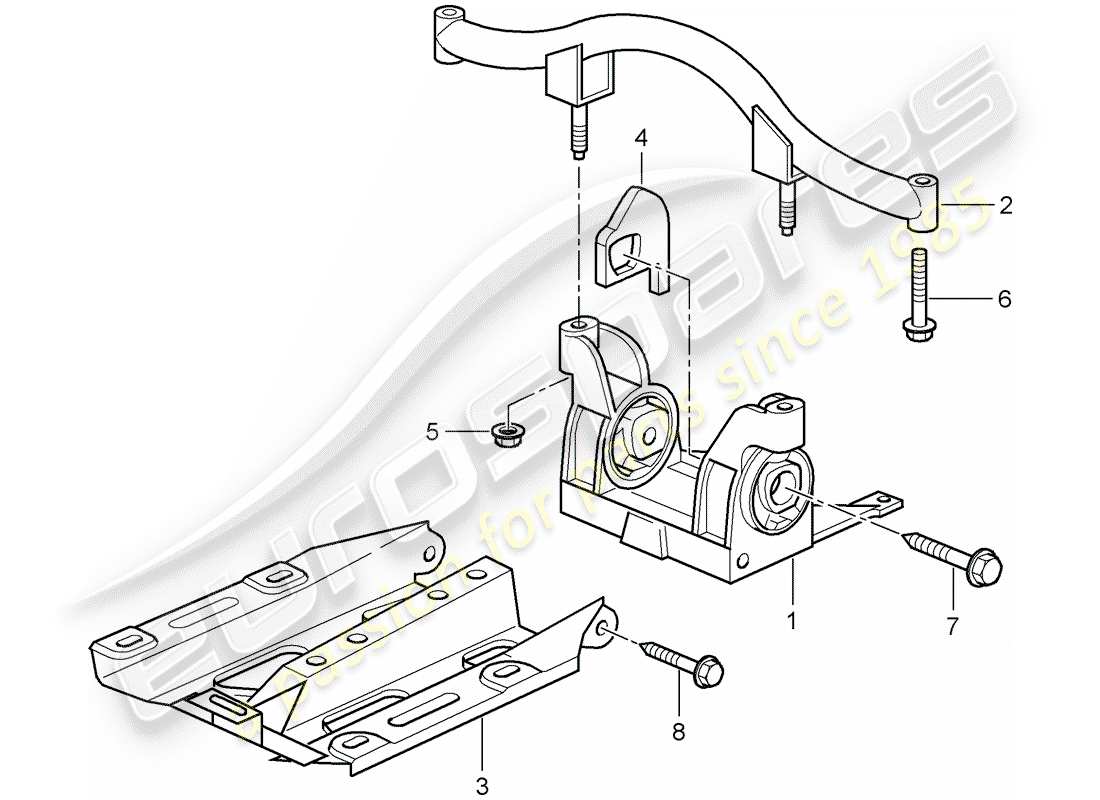 porsche 2008 (997-1 gt3) suspensión de la transmisión diagrama de piezas