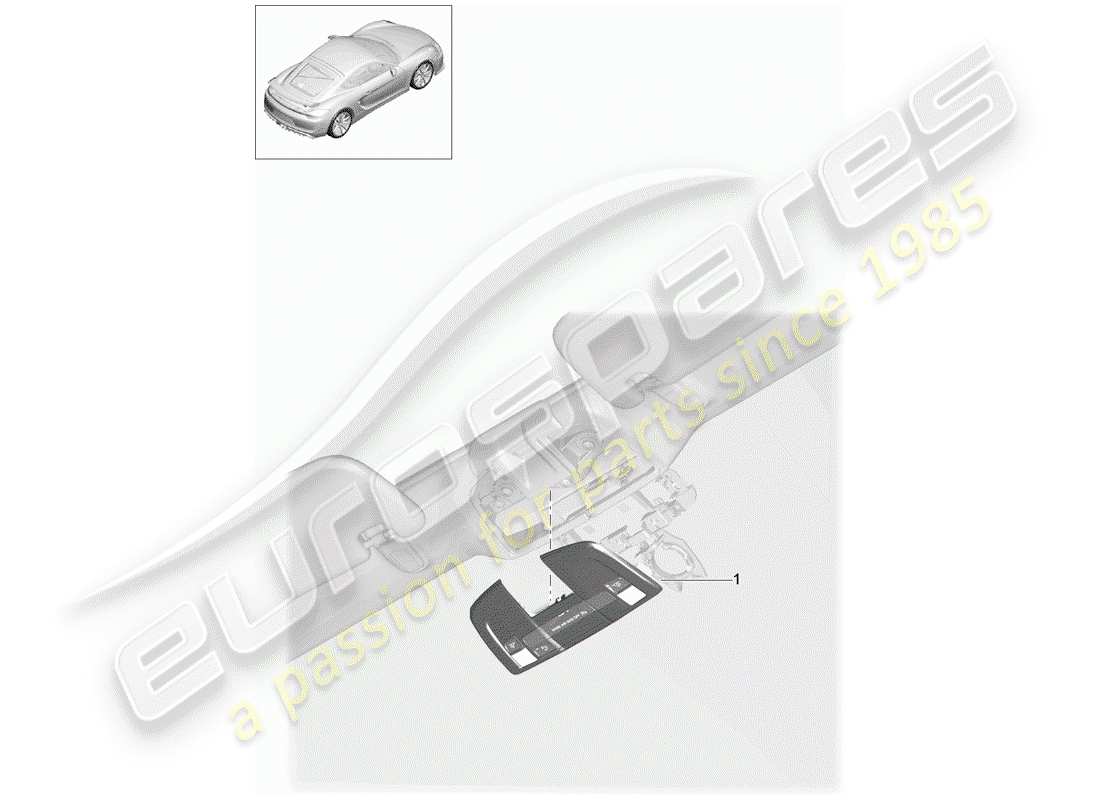 porsche 2016 (981 cayman gt4) soporte diagrama de piezas