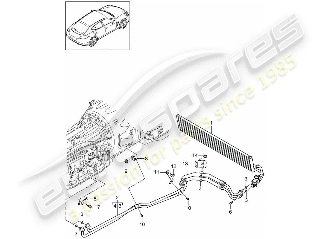porsche 2010 (panamera 970) tiptronic diagrama de piezas