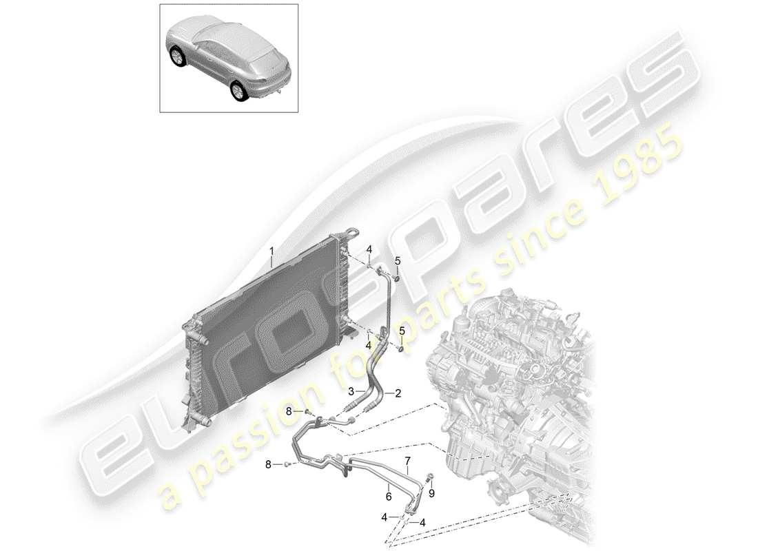 porsche 2015 (macan) - pdk - diagrama de piezas