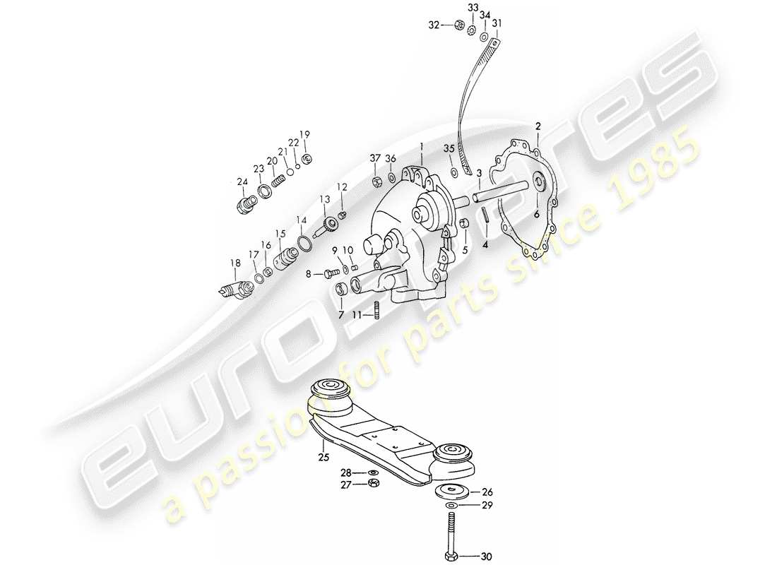 porsche 1973 (911) tapa de transmisión - suspensión de transmisión - sportomatic - d >> - mj 1971 diagrama de piezas