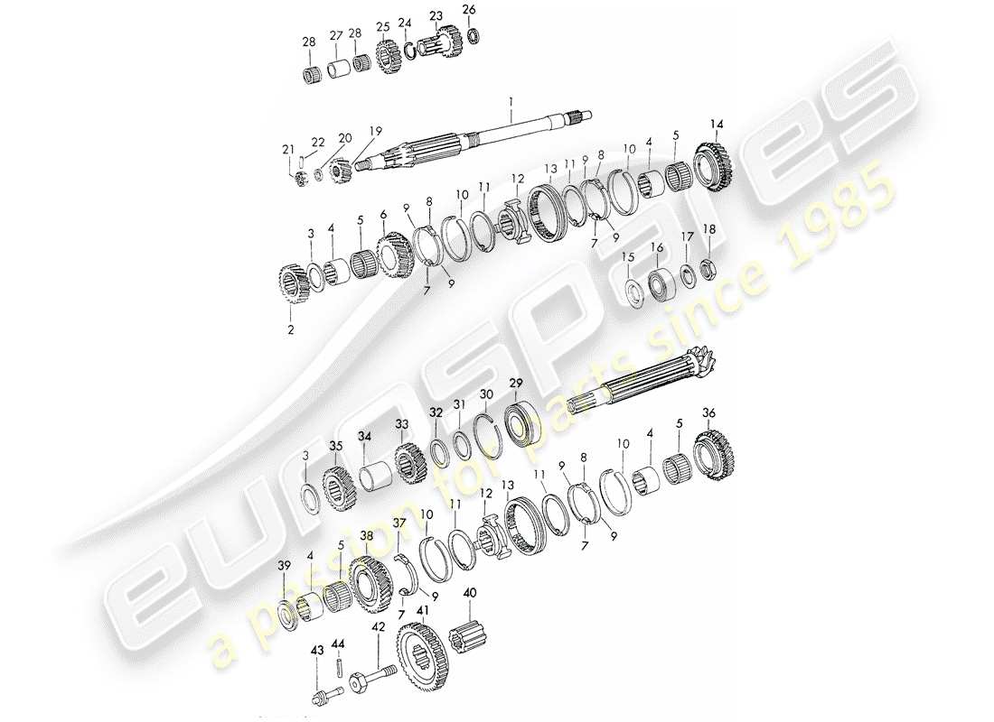 porsche 1973 (911) engranajes y ejes - sportomatic - - d >> - mj 1970 diagrama de piezas