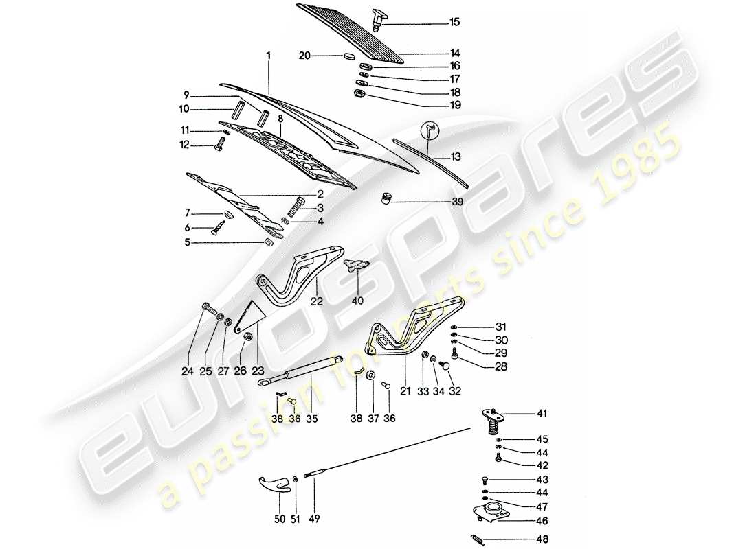 porsche 1977 (911) cubrir diagrama de piezas