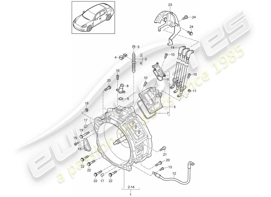 porsche 2015 (panamera 970) diagrama de piezas híbrido