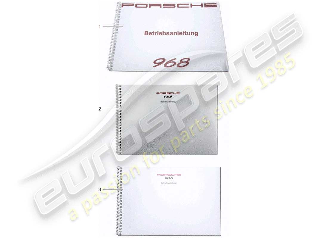 porsche 1995 (968) manual de instrucciones diagrama de piezas