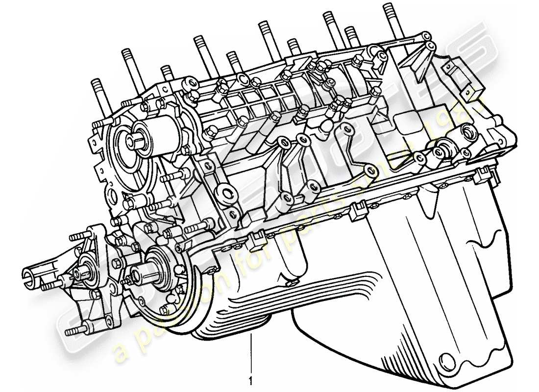 porsche 1995 (968) motor corto - cárter diagrama de piezas