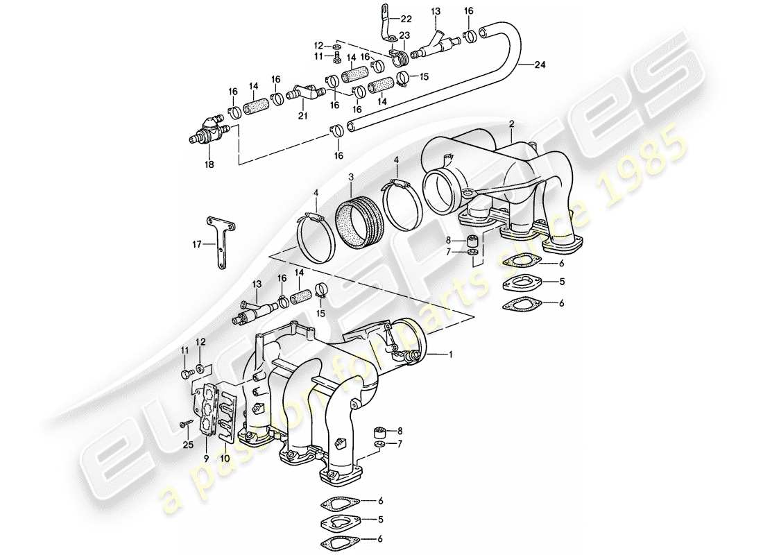 porsche 1987 (911) para-l-jetronic iii diagrama de piezas