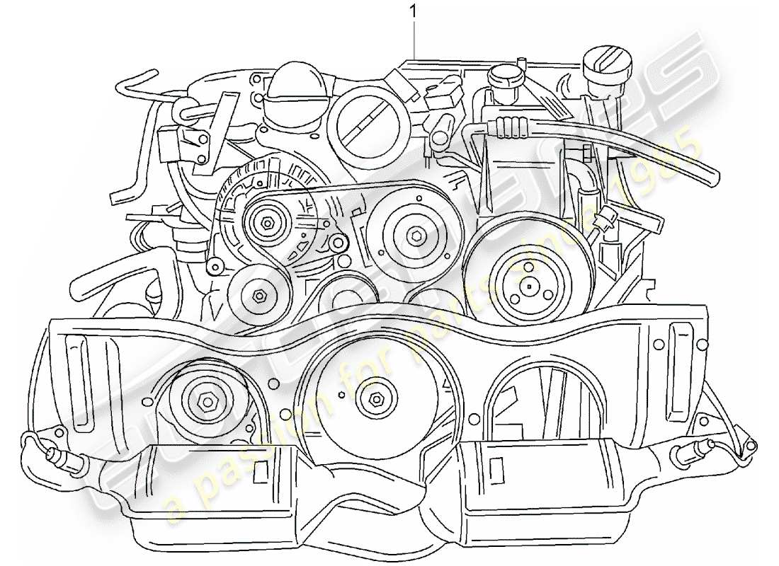 porsche 2003 (996 gt3) motor de repuesto - listo para instalación diagrama de piezas