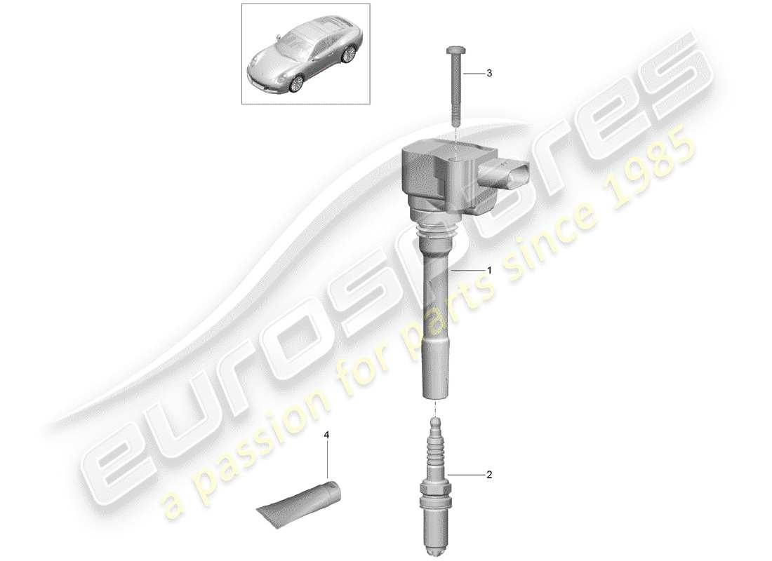 porsche 2020 (991-2) sistema de encendido diagrama de piezas