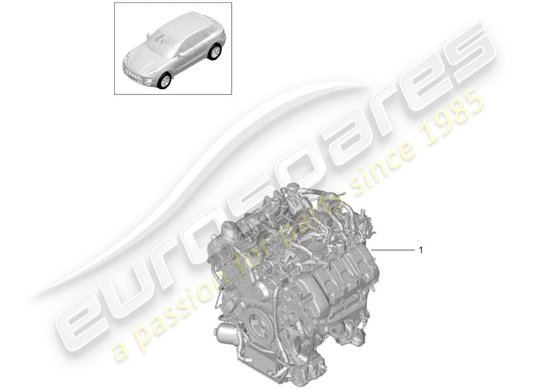 porsche 2015 (macan) motor de repuesto diagrama de piezas