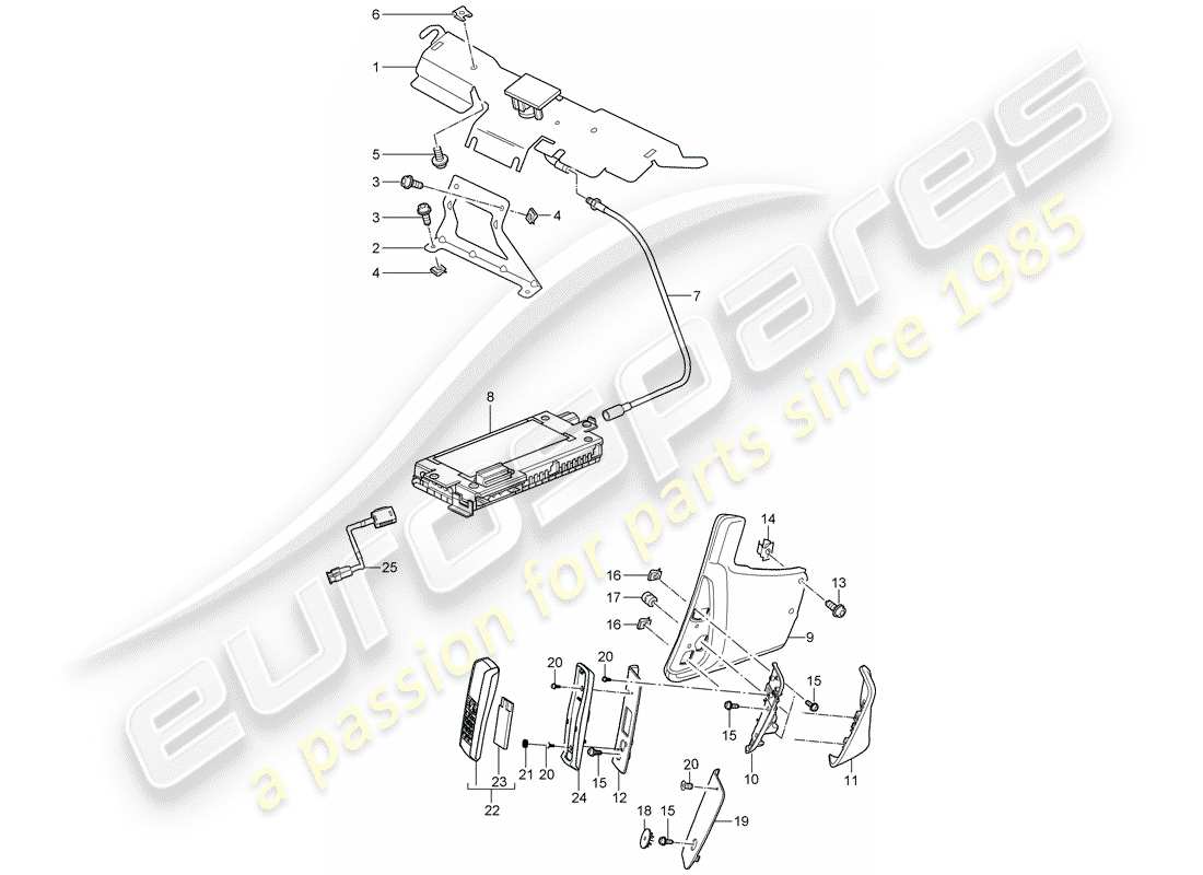 porsche 2013 (997-2 turbo / gt2 rs) teléfono diagrama de piezas