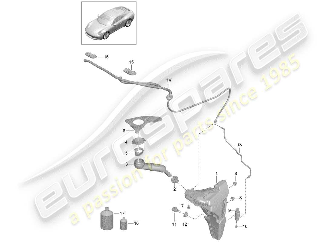 porsche 991 gen. 2 (2017) diagrama de piezas de la unidad arandela