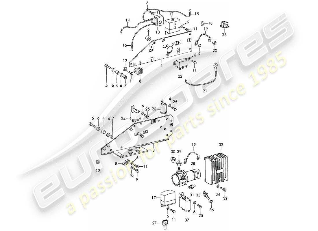 porsche 1966 (911/912) lámina diagrama de piezas