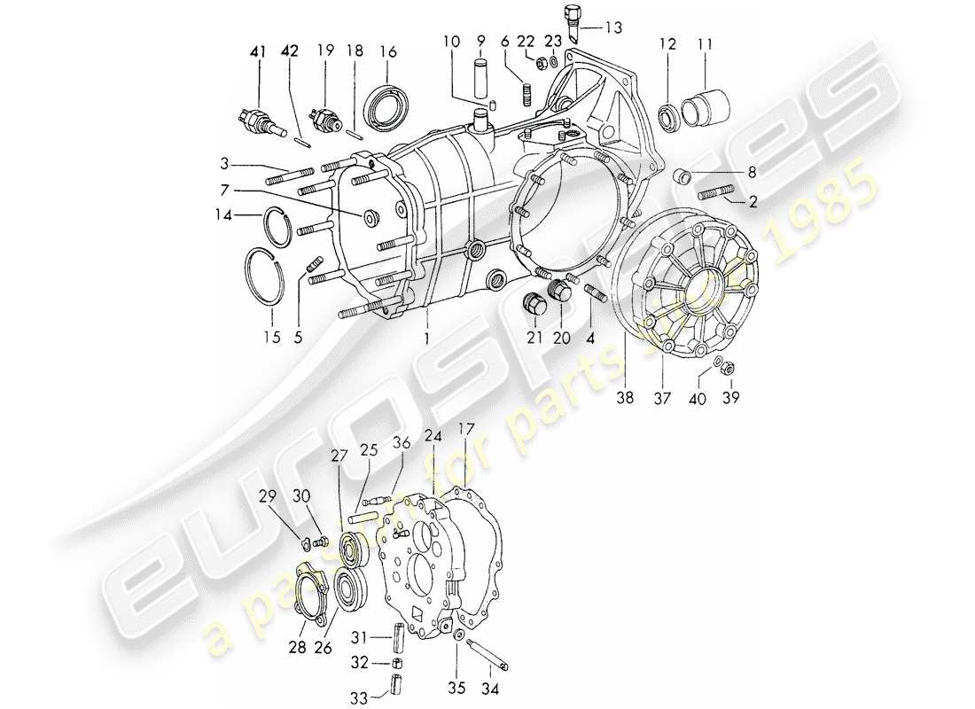 porsche 1973 (911) caja de transmisión - sportomatic - d >> - mj 1971 diagrama de piezas