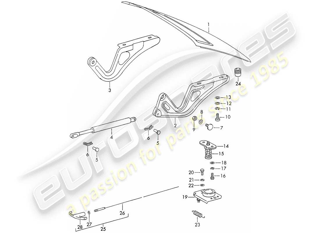 porsche 1971 (911) cubrir diagrama de piezas