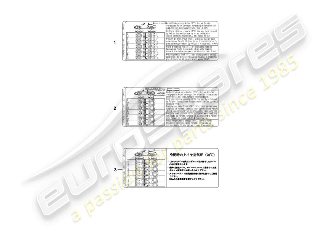 porsche 2011 (987 cayman) señales/avisos diagrama de piezas