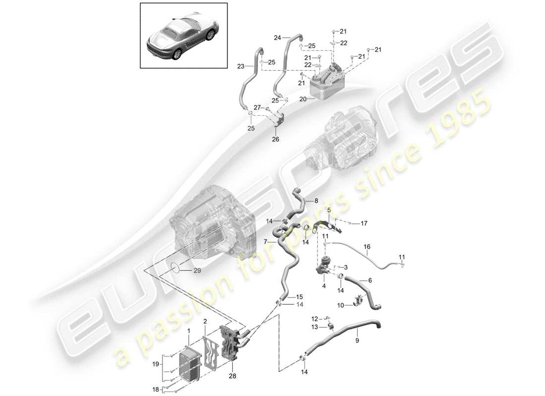 porsche 2018 (718 boxster) - pdk - diagrama de piezas