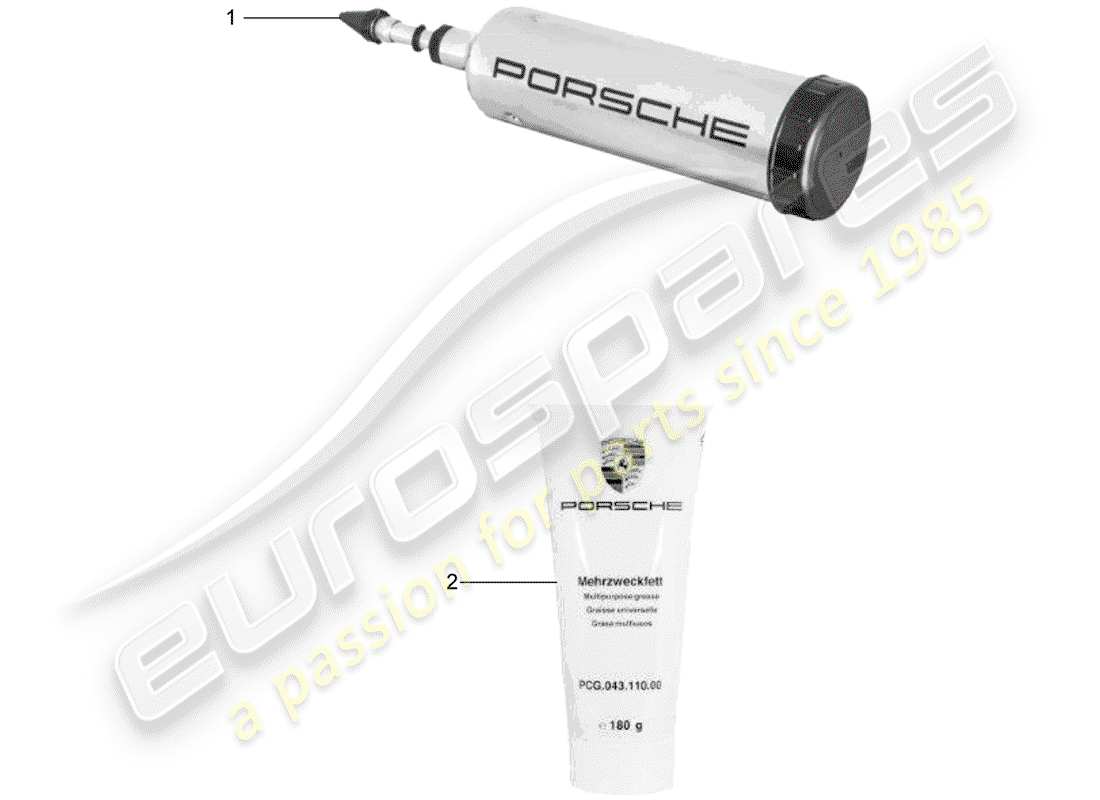 porsche 2014 (accessories) herramienta - lubricantes diagrama de piezas