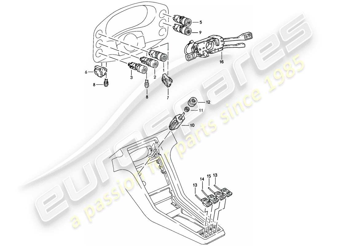 porsche 1984 (928) cambiar - manualmente diagrama de piezas